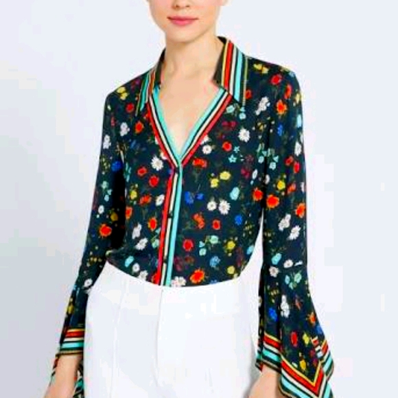 💥💥SOLD🎉HP Alice+Olivia Randa Botanical Top - Picture 2 of 10